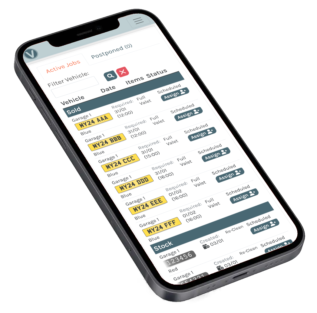 Valetto running on iPhone